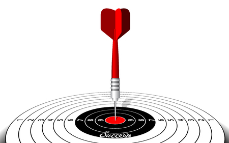 Darts target isolated vector. Success business solutions concept. Dart Board in the center.のイラスト素材