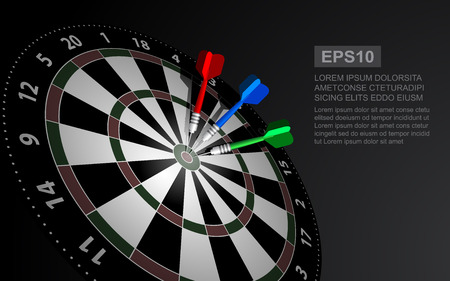 Dartboard vector illustration isolated for darts game. Target in the center.のイラスト素材