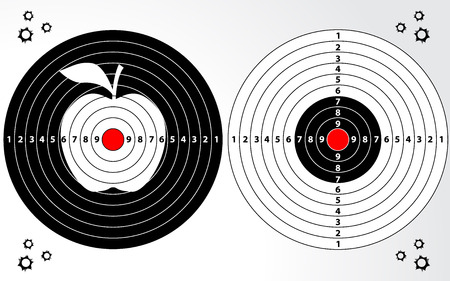 Shooting range target isolated vector for gun game player target practice.のイラスト素材