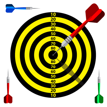 Target dart icon. Template vector design for business goal, advertising, shooting target marketing solutions concept.のイラスト素材