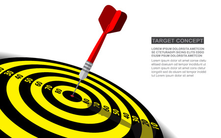 Dart board vector isolated template for business goal. Shooting target success solutions concept.のイラスト素材
