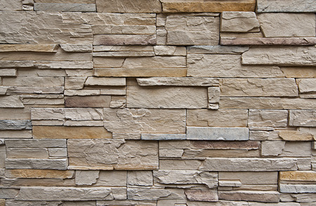 Close up of pattern of decorative slate stone wall surface
