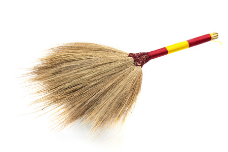 Short broom on white backgroundの写真素材