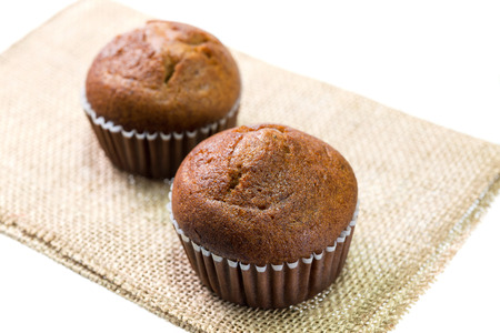 Banana cake cup on white background, Thai  sweet foodの写真素材