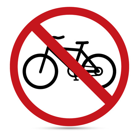 Traffic Sign, Close to bicycles sign on white background.のイラスト素材