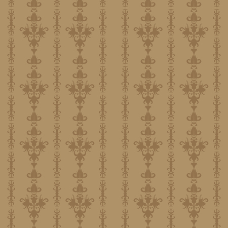 Light brown vector vintage background seamless floral old-time striped pattern.のイラスト素材