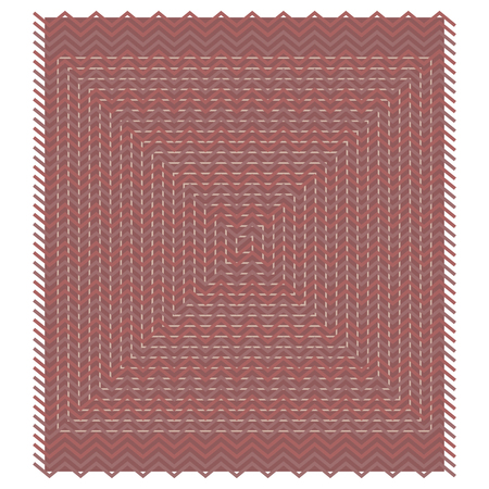 brown-red vector patterned striped nitinol carpet isolated on white background with fringeのイラスト素材