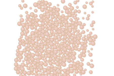 Vector illustration of pink round shiny pearl beads isolated on a white background.のイラスト素材