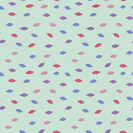 colorful small fish on light blue children seamless patternのイラスト素材