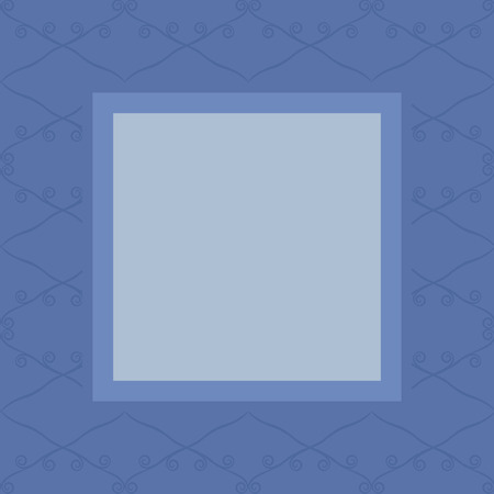 bright blue retro seamless vector background of saturated dark blue rhombuses lines and curls on a lighter background label for a postcard square perfume cosmetics.のイラスト素材