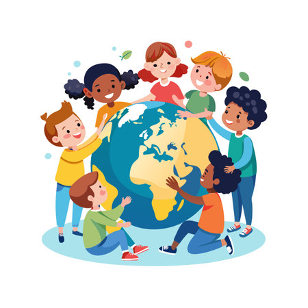 Kids learning and playing activities vector illustration for educational contentのイラスト素材