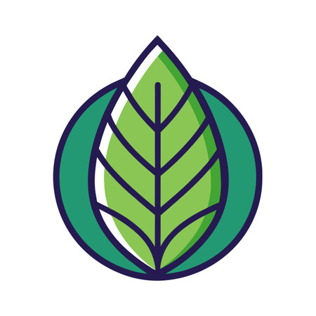 Beautiful flat style leaf icon vector illustrationのイラスト素材