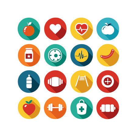Health and Fitness Icon Set Vector Illustrationのイラスト素材