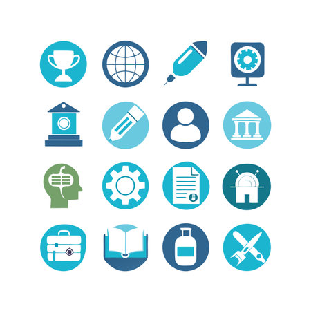 Education and Learning Icon Set Collection Vector Illustrationのイラスト素材