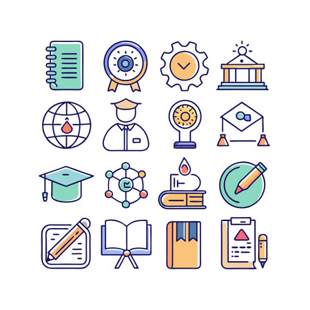 Education and Learning Icon Set Collection Vector Illustrationのイラスト素材