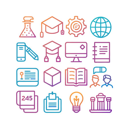 Education and Learning Icon Set Collection Vector Illustrationのイラスト素材