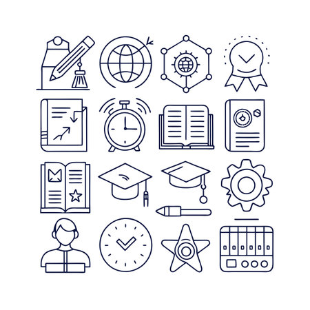 Education and Learning Icon Set Collection Vector Illustrationのイラスト素材