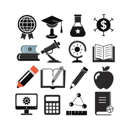 Education and Learning Icon Set Collection Vector Illustrationのイラスト素材