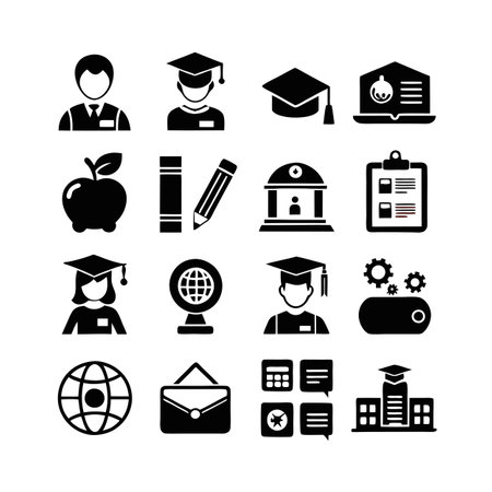 Education and Learning Icon Set Collection Vector Illustrationのイラスト素材