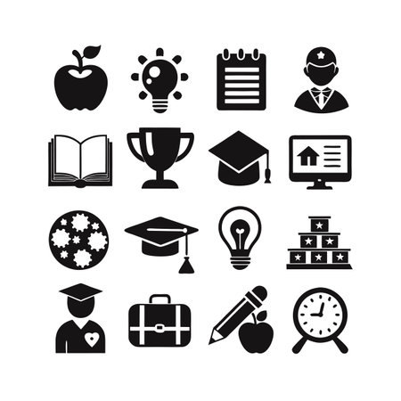 Education and Learning Icon Set Collection Vector Illustrationのイラスト素材