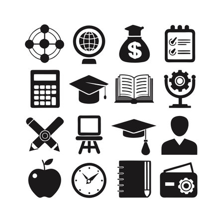 Education and Learning Icon Set Collection Vector Illustrationのイラスト素材
