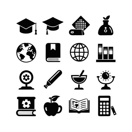 Education and Learning Icon Set Collection Vector Illustrationのイラスト素材