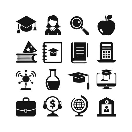 Education and Learning Icon Set Collection Vector Illustrationのイラスト素材