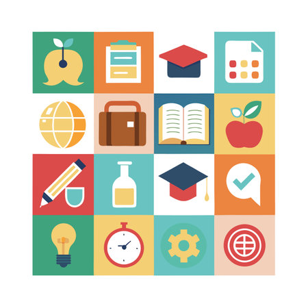 Education and Learning Icon Set Collection Vector Illustrationのイラスト素材