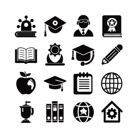 Education and Learning Icon Set Collection Vector Illustrationのイラスト素材