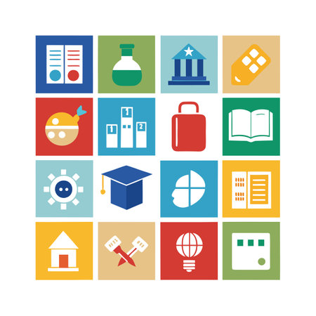 Education and Learning Icon Set Collection Vector Illustrationのイラスト素材