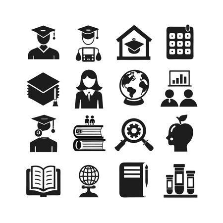 Education and Learning Icon Set Collection Vector Illustrationのイラスト素材