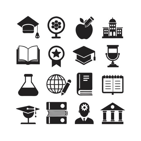 Education and Learning Icon Set Collection Vector Illustrationのイラスト素材