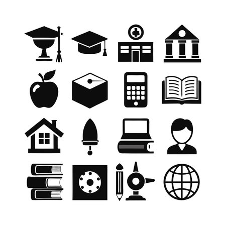 Education and Learning Icon Set Collection Vector Illustrationのイラスト素材