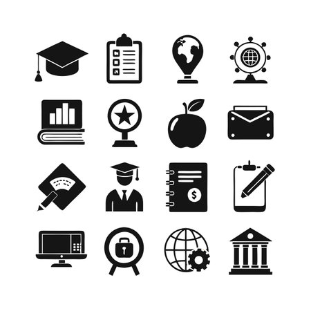 Education and Learning Icon Set Collection Vector Illustrationのイラスト素材