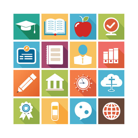 Education and Learning Icon Set Collection Vector Illustrationのイラスト素材