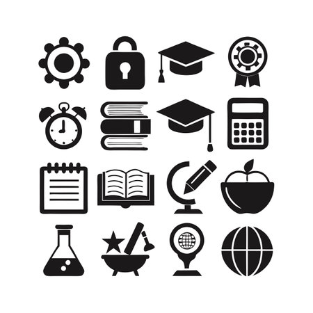 Education and Learning Icon Set Collection Vector Illustrationのイラスト素材