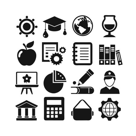 Education and Learning Icon Set Collection Vector Illustrationのイラスト素材