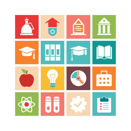 Education and Learning Icon Set Collection Vector Illustrationのイラスト素材