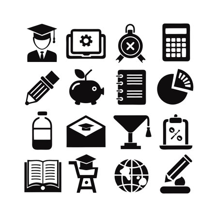 Education and Learning Icon Set Collection Vector Illustrationのイラスト素材