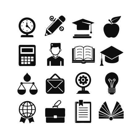 Education and Learning Icon Set Collection Vector Illustrationのイラスト素材