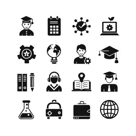 Education and Learning Icon Set Collection Vector Illustrationのイラスト素材