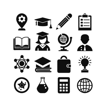 Education and Learning Icon Set Collection Vector Illustrationのイラスト素材