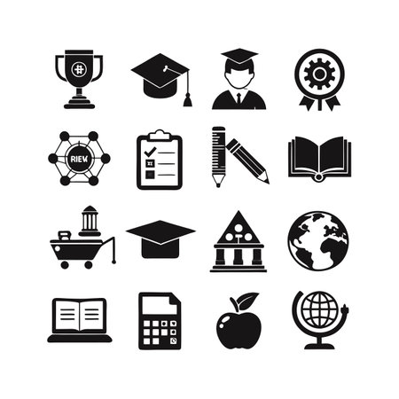 Education and Learning Icon Set Collection Vector Illustrationのイラスト素材