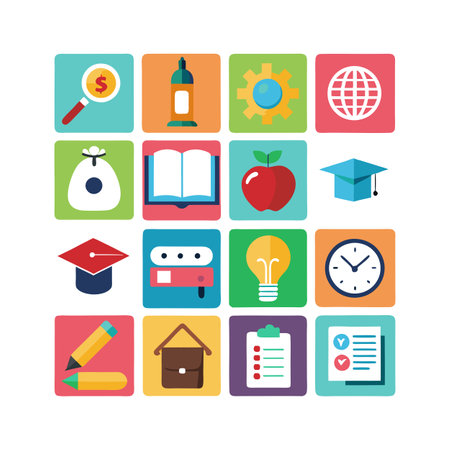 Education and Learning Icon Set Collection Vector Illustrationのイラスト素材