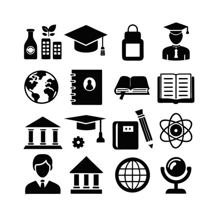 Education and Learning Icon Set Collection Vector Illustrationのイラスト素材