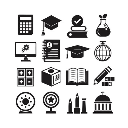 Education and Learning Icon Set Collection Vector Illustrationのイラスト素材