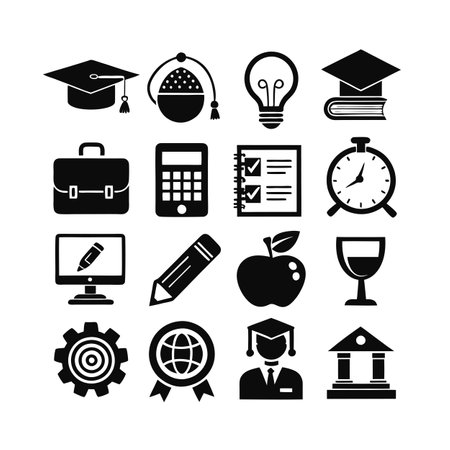 Education and Learning Icon Set Collection Vector Illustrationのイラスト素材