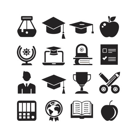 Education and Learning Icon Set Collection Vector Illustrationのイラスト素材