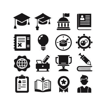 Education and Learning Icon Set Collection Vector Illustrationのイラスト素材