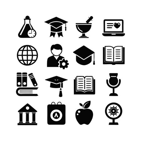 Education and Learning Icon Set Collection Vector Illustrationのイラスト素材